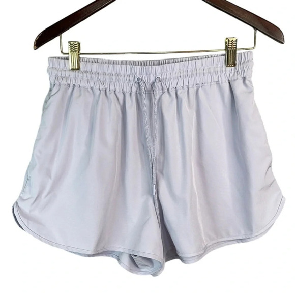 DYNAMITE Sporty Pull-On Shorts Pastel Lavender Elastic Drawstring High Waist M - Picture 2 of 10